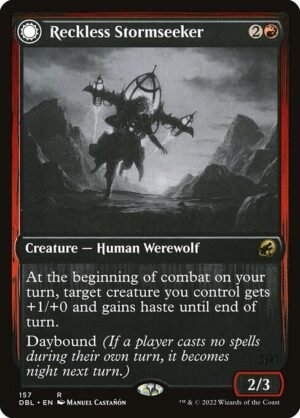Reckless Stormseeker // Storm-Charged Slasher - Foil<br /><span class="collector-number">Collector No. 157</span>
