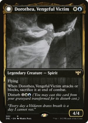 Dorothea, Vengeful Victim // Dorothea's Retribution<br /><span class="collector-number">Collector No. 502</span>